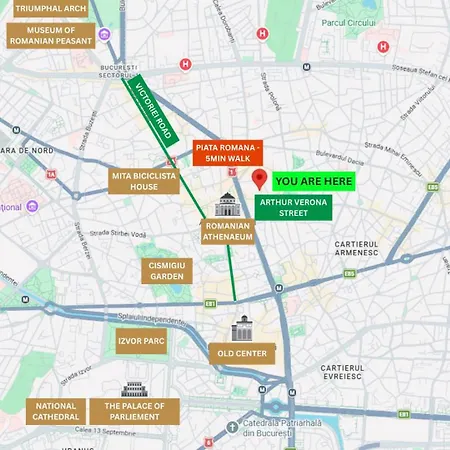 Apartman Unexpected Historical - & Quiet Bukarest